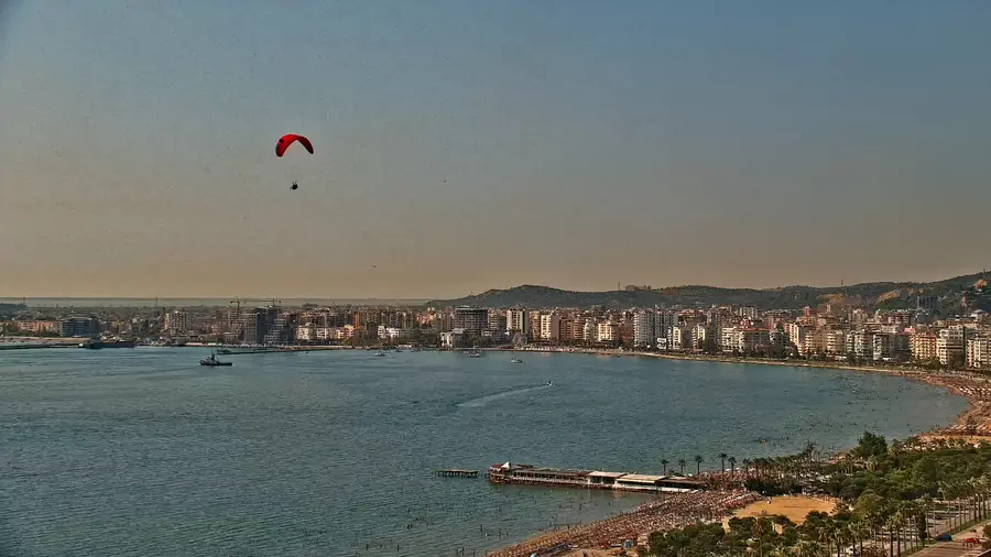 Paraglider above Vlora Bay